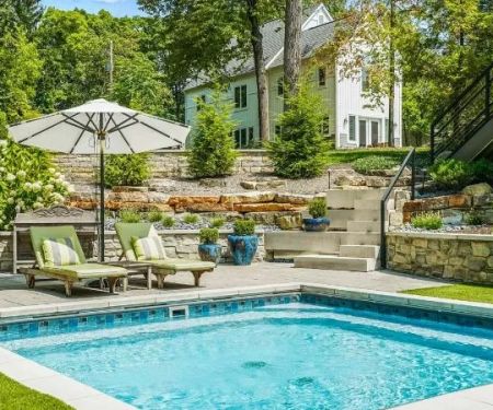 How to Landscape Around a Pool With Height & Depth