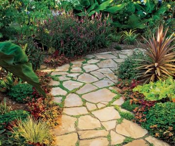 How to Build a Garden Walkway With Natural Pavers
