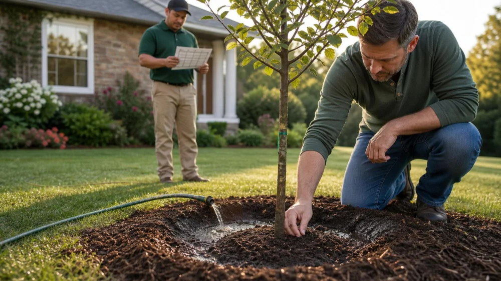 Newly Planted Tree and Shrub Watering Log: Adjust as Roots Establish