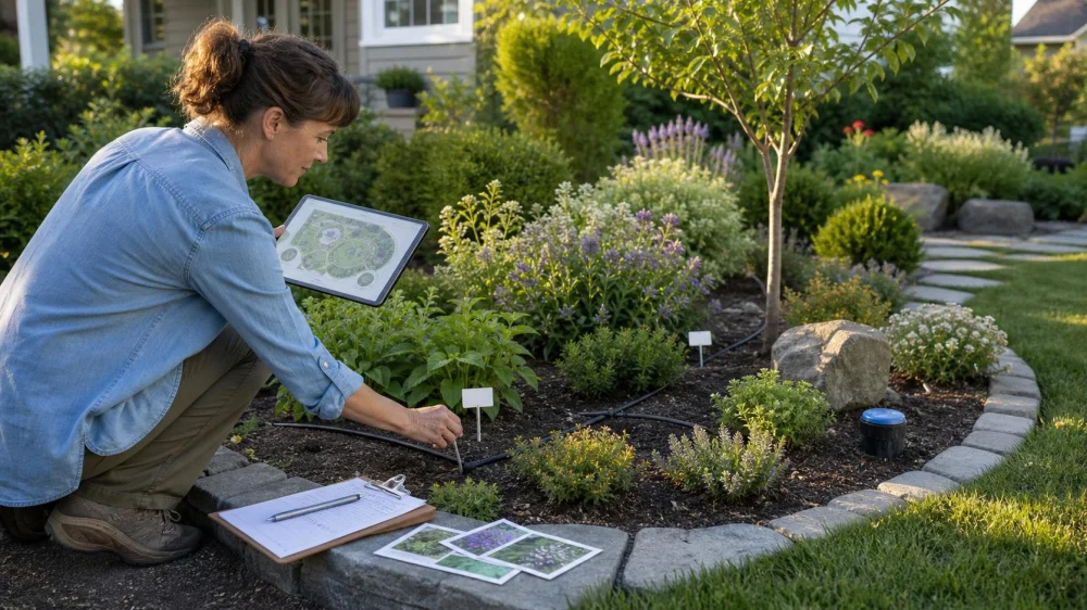 Landscape Plant Map: Label Beds, Trees, and Irrigation Zones