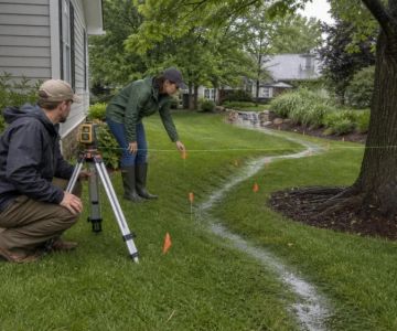 Yard Drainage Swale: Plan Grade, Outlet, and Erosion Control