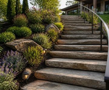 Garden Steps on a Slope: Rise, Drainage, and Handrails