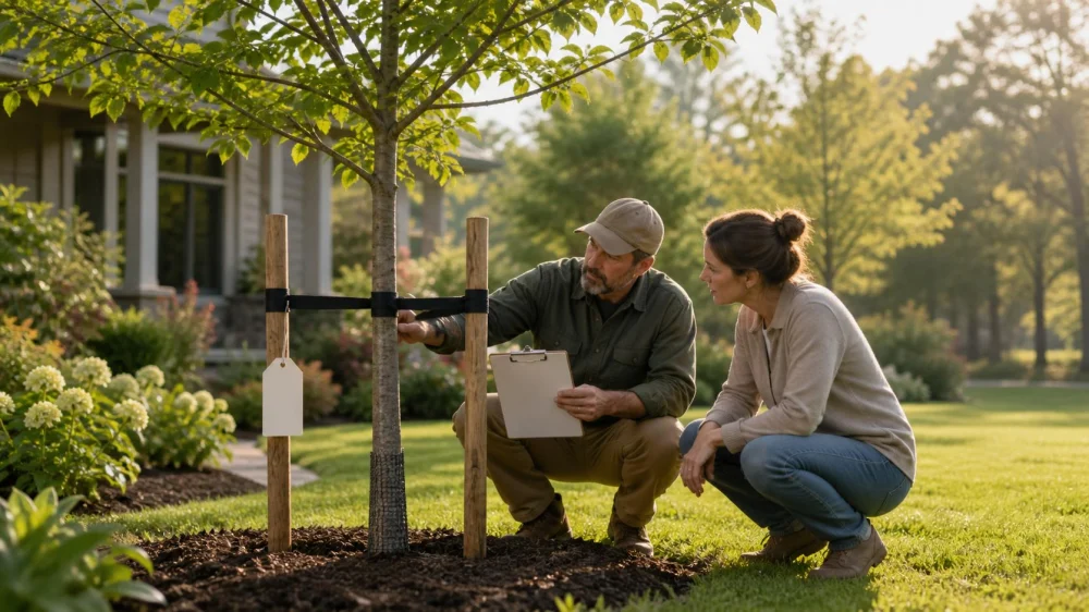 Tree Stakes and Ties: Inspect, Adjust, and Remove on Time