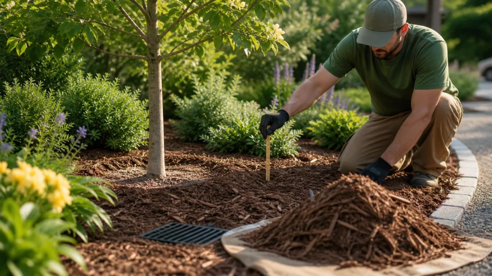 Landscape Mulch Depth: Keep Trunks and Stems Clear