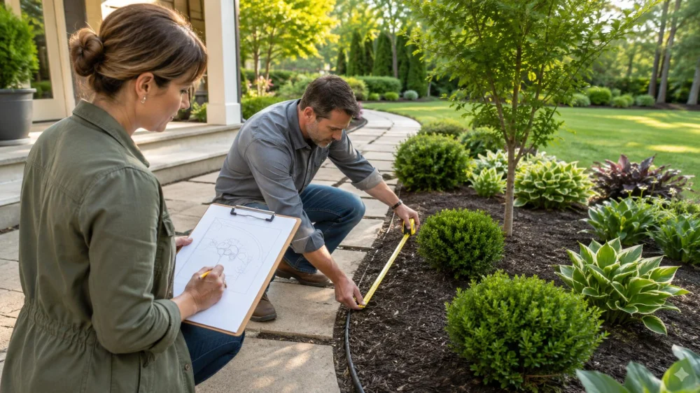 Landscape Bed Measurements: Map Curves, Plants, and Access