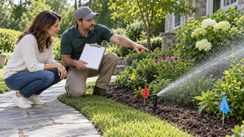Sprinkler Overspray Check: Heads, Wind, and Hardscape