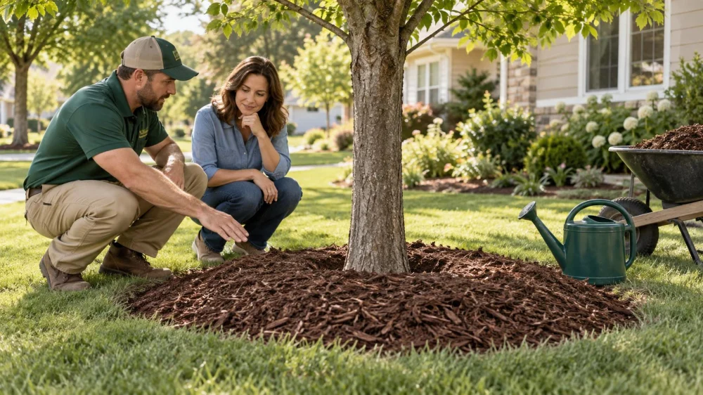 Tree Mulch Ring: Depth, Trunk Space, and Watering