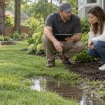 Garden Drainage Walkthrough: Slope, Ponding, and Downspouts